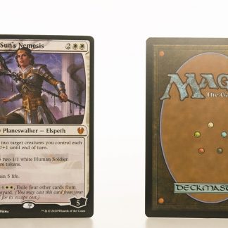 Elspeth, Sun's Nemesis THB Theros beyond death hologram mtg proxy magic the gathering tournament proxies GP FNM available