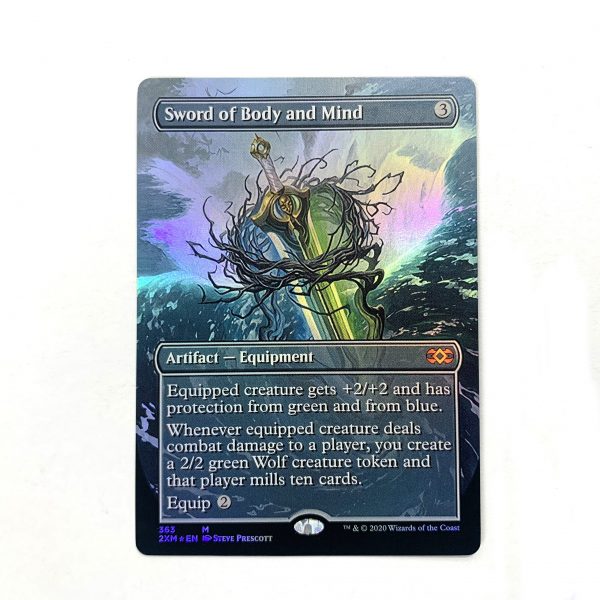 Sword of Body and Mind Extended Art 2XM Double Masters foil German black core mtg magic the gathering proxy for FNM GP tournament