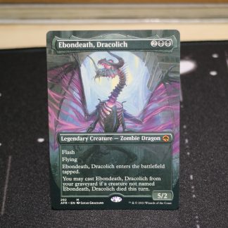 Ebondeath, Dracolich  extended art Adventures in the Forgotten Realms (AFR) mtg proxy for GP FNM magic the gathering tournament proxies