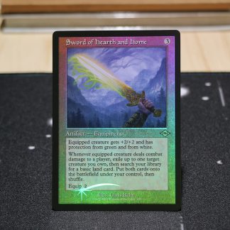 Sword of Hearth and Home old art Modern Horizon 2 MH2 foil German black core mtg magic the gathering proxy for FNM GP tournament