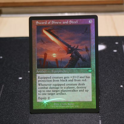 Sword of Sinew and Steel Modern Horizons 1 Timeshifts (H1R) foil German black core mtg magic the gathering proxy for FNM GP tournament