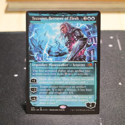Tezzeret, Betrayer of Flesh #376 Kamigawa: Neon Dynasty (NEO) hologram mtg proxy for GP FNM magic the gathering tournament proxies